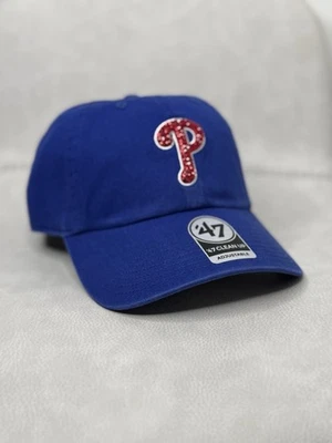Royal Blue Phillies Bling Hat  ‘47 Brand Clean Up Adjustable Hat - Image 1 of 3