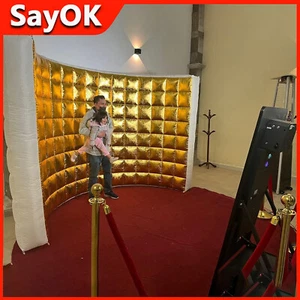 Cabina de fotos inflable pared cabina para selfies telón de fondo recinto portátil fiesta evento - Imagen 1 de 23