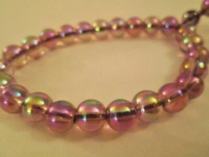 6 STRÄNGE LILA FARBIGE GLASPERLEN - CA. Je 7 ZOLL   - Bild 1 von 6