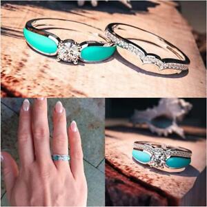 925 Silver Elegant Cubic Zirconia Rings Women Jewelry Wedding Gift Sz 6-10