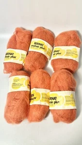 Vintage BERNAT Mohair Plus Wool Blend Copper Lot Of 6 - Picture 1 of 5