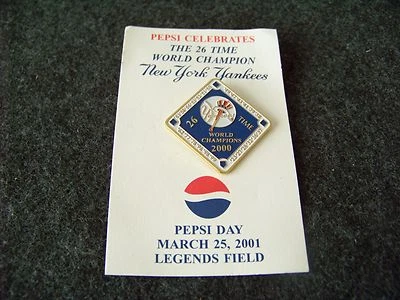 2001 NY New York Yankees Pepsi Day Spring Training Florida pin 2000 WS Champions - Image 1 of 2
