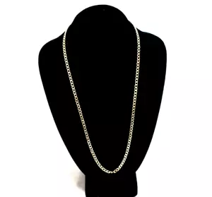 14K Solid Yellow Gold Concave Curb Cuban Chain Necklace 23.5 inches 6.7grams - Picture 1 of 11