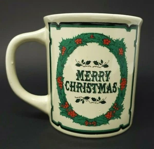 Mug Vintage Merry Christmas 8 oz Coffee Hot Chocolate Santa Japan - Picture 1 of 8