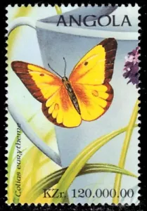 "ANGOLA 1018d - Mariposas ""Colias euritema"" (pb50250) - Imagen 1 de 1