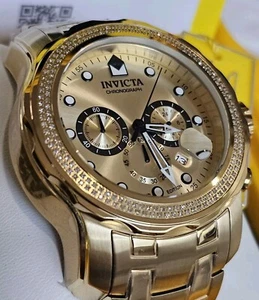 Invicta - Diamond Edition .76ctw - Gold Plated Pro Diver Scuba ICE mens watch - Picture 1 of 22