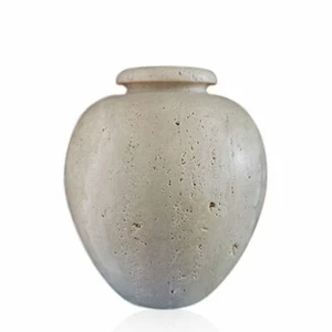 Vaso Portafiori Centrotavola in Travertino Idea Regalo Marble Table Vase H.23cm - Picture 1 of 1