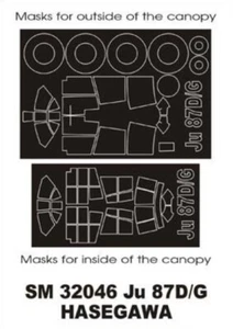 JUNKERS Ju 87D/G CANOPY PAINTING MASK TO HASEGAWA KIT #32046 1/32 MONTEX - Picture 1 of 1