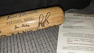 David Ortiz Pedro Martinez & Others Boston Red Sox Signed Bat JSA Letter - Picture 1 of 13
