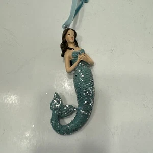 Ganz turquoise, shelled, Nautical Mermaid Ornament Coastal - Picture 1 of 12