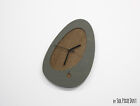 Organic Shape Concrete with Wood Wall Clock - Minimal Modern Wall Clock - N6