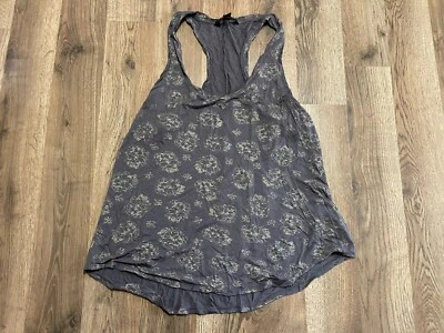 Rock & Republic Tank Top, Women's Size Medium, Gray Gold, Skulls, Sleeveless - Image 1 of 4