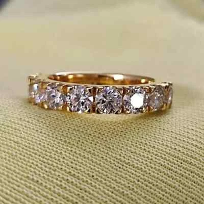 1.9Ct Round Cut Lab Created Diamond Anniversary Band Ring 14K Yellow Gold Plated - Image 1 of 4