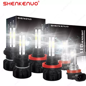 Super Bright Combo LED Headlight H7+H11+H11 High+Low Beam+Fog Light Bulbs 3 Sets - Foto 1 di 17