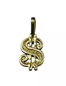 Dollar Sign Charm Necklace Gold Color Money Pendant No Chain New - Picture 1 of 2
