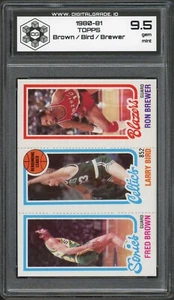 1980-81 Topps  FRED BROWN / LARRY BIRD / RON BREWER  DG 9.5  GEM MINT - Picture 1 of 2