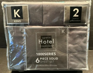 Signature Hotel Collection 18000 Series King 6 Piece Solid Sheet Set - New - Picture 1 of 2
