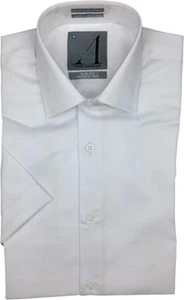 CAMICIA ALVISO NON STIRATA VESTIBILITÀ CLASSICA BIANCA TAGLIA 6 MANICA CORTA 100% COTONE - Foto 1 di 1