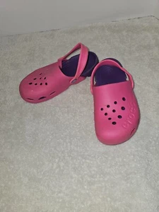 Crocs Clásicos Zuecos Zapatos Sin Cordones Jóvenes Niños Pequeños Talla C 13 Rosa y Púrpura - Imagen 1 de 3
