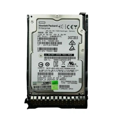 870757-B21 HP 600GB SAS 12G ENTERPRISE 15K SFF SC DS HDD 870794-001 - Image 1 of 4