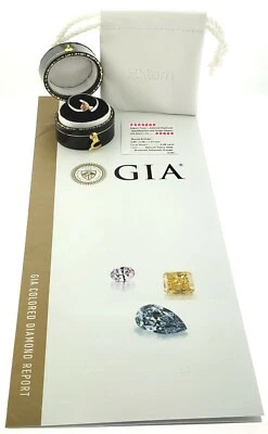 H.Stern Fancy Orange Yellow Brown Diamond 18K White Rose Gold Mini Ring GIA - Image 1 of 4