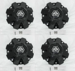 4 CAP DEAL MAYHEM GLOSS BLACK WHEEL RIM CENTER CAP C108040B01 W/ SCREWS INCLUDED - Picture 1 of 1