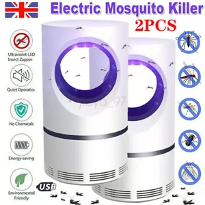 More details for 2x electric usb insect mosquito killer bug zapper fly pest catcher trap led lamp