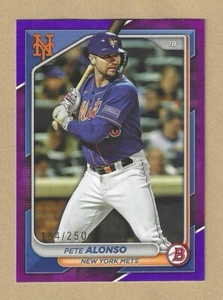 2024 Bowman Pete Alonso Purple Border Parallel #72 Mets #'d 164/250 - Bild 1 von 2