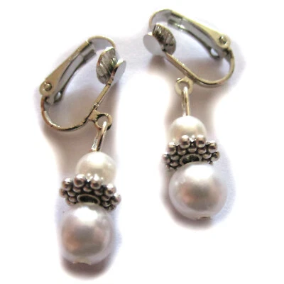 CLIPS OHRRINGE künstl Perlen KLEIN OHRCLIPS  - Bild 1 von 4