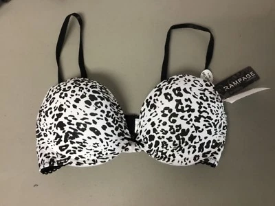 Новый с Ярлыками женская Rampage Intimates бюстгальтер пуш-ап размер 34C черный и белый #164L - Изображение 1 из 2