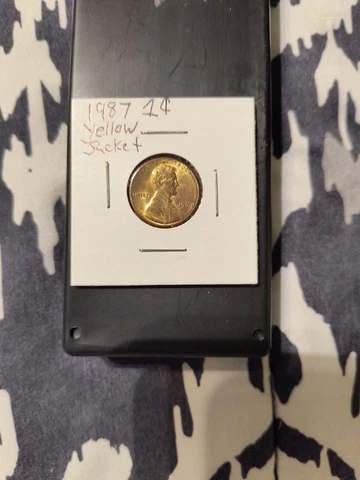 1987 Lincoln Cent. Yellow Jacket Error Cover