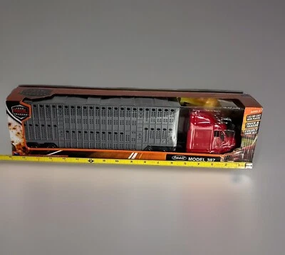 Long Haul Trucker Red Peterbilt Model 387 With Livestock Trailer 1:43 NewRay - Image 1 of 4