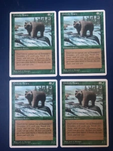 4x Grizzly Bears, 4th Edition Magic Cards, LP, FREE SHIPPING - Picture 1 of 2