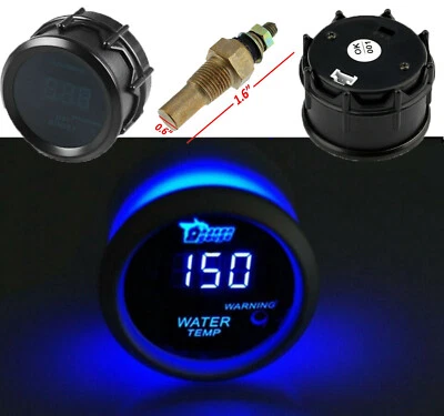 Medidor de Temperatura del Agua LED Digital Azul Coche Barco 2" 52mm con Sensor de Temperatura Foto 1 de 4