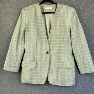 Vintage Taylor Square Womens Jacket Size 16 Check Fully Lined Long Sleeve Blazer - Bild 1 von 17