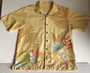 Camisa Tommy Bahama Seda Hawaiana Tropical Amarilla Floral Para Hombre Talla Grande - Imagen 1 de 8