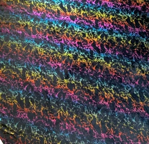 DIY Metallic Glitter Rainbow Splatter Black Velour 4-way Stretch Fabric 65"X104" - Picture 1 of 8