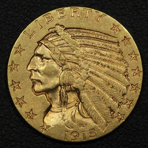 1915 $5 Five Dollar Indian Head Gold Half Eagle Cover