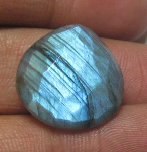 19.80 CTS NATURAL LABRADORITE ROSE CUT BRIOLETTE HEART LOOSE GEMSTONE B 8880 - Picture 1 of 3