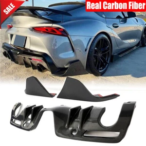 Für Toyota Supra GR A90 A91 Echt Carbon Heck Stoßstange Diffusor Lippe & Seitensplitter - Bild 1 von 12