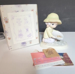 1995 Precious Moments "YOU'RE ONE IN A MILLION TO ME" Girl Gold Figurine w/Box - Picture 1 of 6