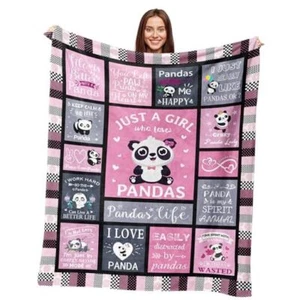 Panda Blanket Panda Gifts for Women Girls Panda Blankets 60"x50" Pink-panda - Picture 1 of 8