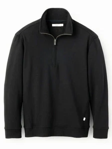 Nuevo Para Hombres UGG Zeke 1/4 Cremallera Cuello Simulado Negro Polar Pullover Sudadera Top L - Imagen 1 de 2