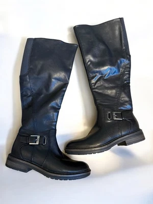 Bota de montar Baretraps otoño negra cuero vegano cremallera lateral talla 7 nueva sin caja A47 Foto 1 de 4