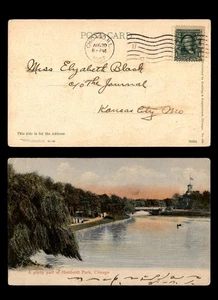 Mayfairstamps US 1907 Chicago to Kansas City MO Park Scene Postcard aat_48873 - Picture 1 of 2