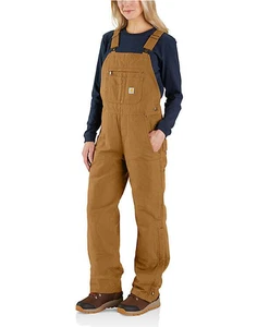 Damen Carhartt Thermo Trägerhose Größe MEDIUM KURZ BRAUN OR4031-W - Bild 1 von 4
