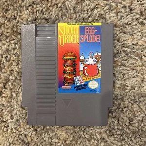 Vintage 1989 Nintendo NES SHORT ORDER EGGSPLODE Power Pad Game Cartridge Sleeve - Picture 1 of 4