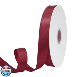GTYBOVA 7/8 Zoll x 100 Yards Band Double Face Burgund Satinband Polyest - Bild 1 von 5