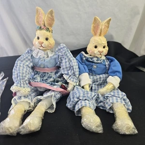 Mr Hip & Mrs Hop Avon 1998 14" Easter Bunny Shelf Sitters Nuevo de Lote Antiguo - Imagen 1 de 16