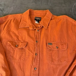 Guide Series Flannel Shirt Outdoors Orange Button Up Flap Pockets Mens 2XLT - Picture 1 of 9